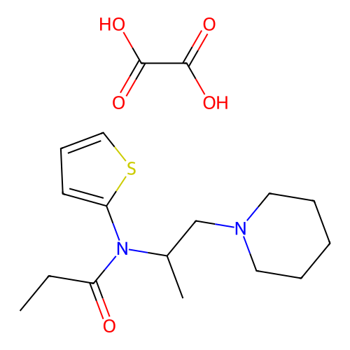 Propionamide, N-(1-methyl-2-piperidinoethyl)-N-(2-thienyl)-, oxalate structure