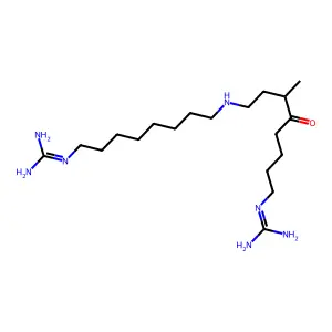 2-(8-((8-(Diaminomethylideneamino)-3-methyl-4-oxooctyl)amino)octyl)guanidine structure