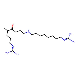 2-(8-(8-(Diaminomethylideneamino)octylamino)-4-methyl-5-oxooctyl)guanidine structure