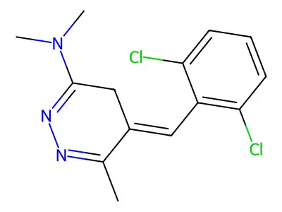 5-[(2,6-dichlorophenyl)methylidene]-N,N,6-trimethyl-4H-pyridazin-3-amine structure