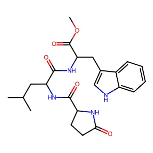 Pyroglutamyl-leucyl-tryptophan methyl ester structure