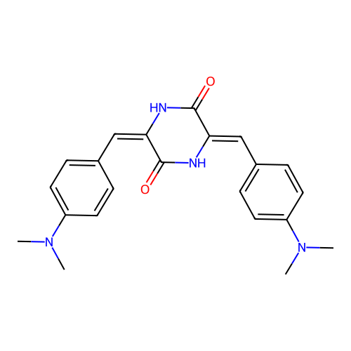 3,6-Bis[[4-(dimethylamino)phenyl]methylidene]piperazine-2,5-dione structure