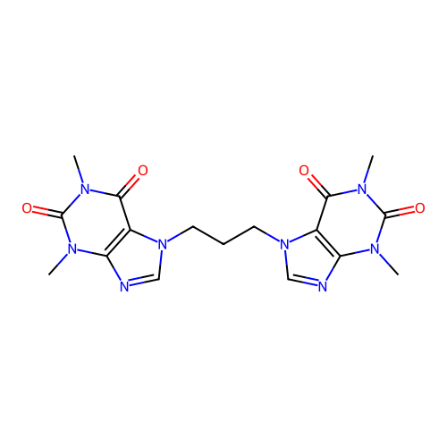 7-[3-(1,3-Dimethyl-2,6-dioxopurin-7-yl)propyl]-1,3-dimethylpurine-2,6-dione structure