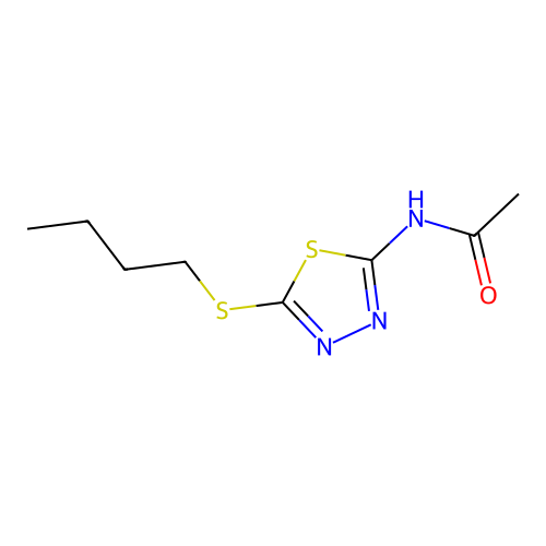 N-[5-(butylsulfanyl)-1,3,4-thiadiazol-2-yl]acetamide structure