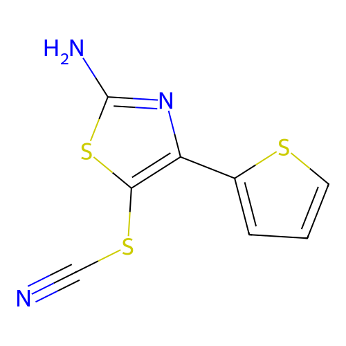 2-Amino-4-(thiophen-2-yl)-1,3-thiazol-5-yl thiocyanate structure