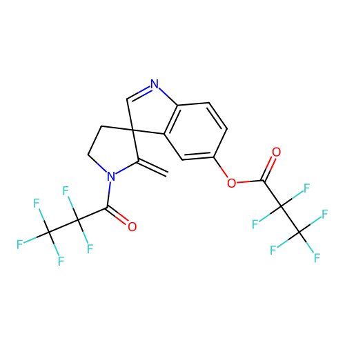 N-Acetylserotonin, bis(pentafluoropropionyl) (spiro(3H-indole-3,3'-pyrrolidine) form) structure