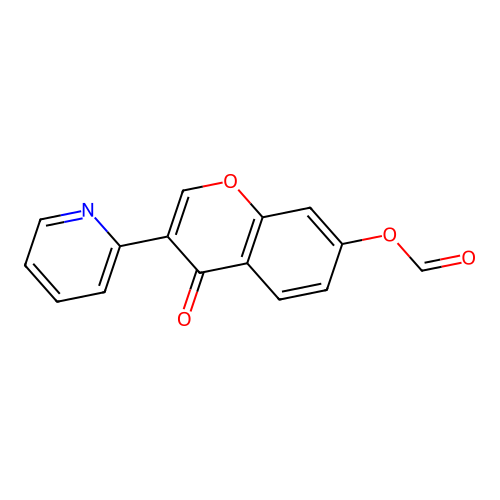 4H-1-Benzopyran-4-one, 7-(formyloxy)-3-(2-pyridinyl)- structure