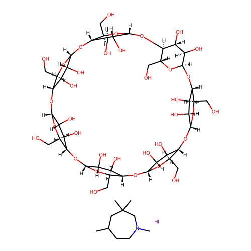 1H-Azepinium, hexahydro-1,3,3,5-tetramethyl-, hydriodide, compd. with beta-cyclodextrin structure