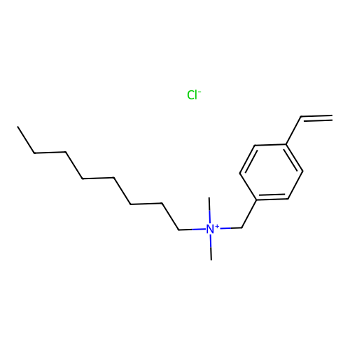 Benzenemethanaminium, 4-ethenyl-N,N-dimethyl-N-octyl-, chloride structure