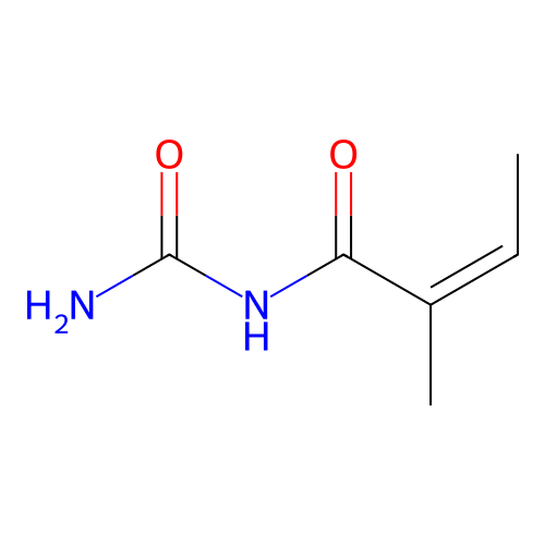 N-carbamoyl-2-methylbut-2-enamide structure