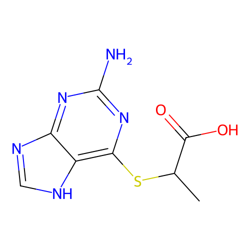 2-[(2-amino-7H-purin-6-yl)sulfanyl]propanoic acid structure