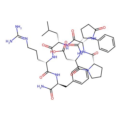 Pyroglutamyl-aspartyl-prolyl-phenylalanyl-leucyl-arginyl-phenylalaninamide structure