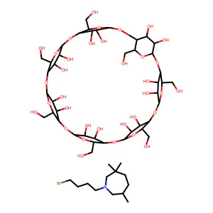 1-(4-bromobutyl)-3,3,6-trimethylazepane;(1S,3R,5R,6S,8R,10R,11S,13R,15R,16S,18R,20R,21S,23R,25R,26S,28R,30R,31S,33R,35R,36R,37R,38R,39R,40R,41R,42R,43R,44R,45R,46R,47R,48R,49R)-5,10,15,20,25,30,35-heptakis(hydroxymethyl)-2,4,7,9,12,14,17,19,22,24,27,29,32,34-tetradecaoxaoctacyclo[31.2.2.23,6.28,11.213,16.218,21.223,26.228,31]nonatetracontane-36,37,38,39,40,41,42,43,44,45,46,47,48,49-tetradecol structure