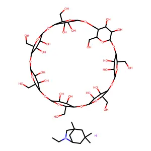 6-ethyl-1,3,3-trimethyl-6-azabicyclo[3.2.1]octane;(1S,3R,5R,6S,8R,10R,11S,13R,15R,16S,18R,20R,21S,23R,25R,26S,28R,30R,31S,33R,35R,36R,37R,38R,39R,40R,41R,42R,43R,44R,45R,46R,47R,48R,49R)-5,10,15,20,25,30,35-heptakis(hydroxymethyl)-2,4,7,9,12,14,17,19,22,24,27,29,32,34-tetradecaoxaoctacyclo[31.2.2.23,6.28,11.213,16.218,21.223,26.228,31]nonatetracontane-36,37,38,39,40,41,42,43,44,45,46,47,48,49-tetradecol;hydroiodide structure