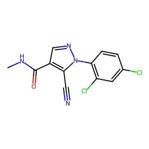1H-Pyrazole-4-carboxamide, 5-cyano-1-(2,4-dichlorophenyl)-N-methyl- structure