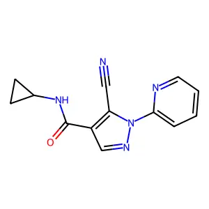 1H-Pyrazole-4-carboxamide, 5-cyano-N-cyclopropyl-1-(2-pyridinyl)- structure