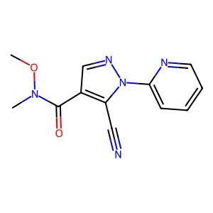1H-Pyrazole-4-carboxamide, 5-cyano-N-methoxy-N-methyl-1-(2-pyridinyl)- structure