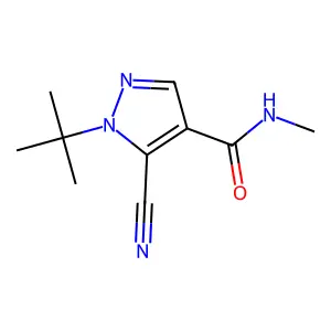 1H-Pyrazole-4-carboxamide, 5-cyano-1-(1,1-dimethylethyl)-N-methyl- structure
