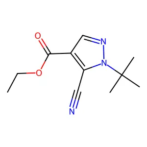 1H-Pyrazole-4-carboxylic acid, 5-cyano-1-(1,1-dimethylethyl)-, ethyl ester structure