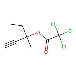 Acetic acid, trichloro-, 1-ethyl-1-methyl-2-propynyl ester structure