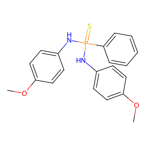n,n'-Bis(4-methoxyphenyl)-p-phenylphosphonothioic diamide structure