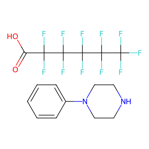 1-Phenylpiperazine; 2,2,3,3,4,4,5,5,6,6,6-undecafluorohexanoic acid structure