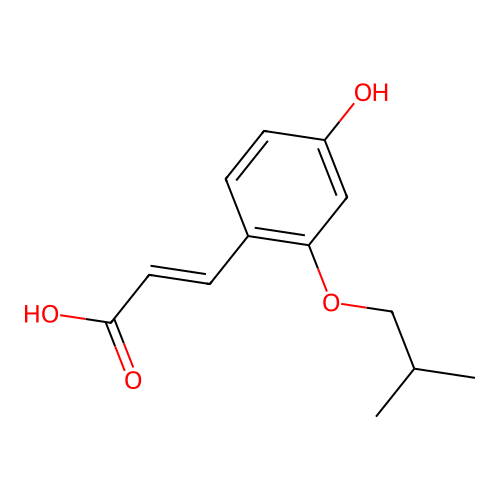 3-[4-Hydroxy-2-(2-methylpropoxy)phenyl]prop-2-enoic acid structure