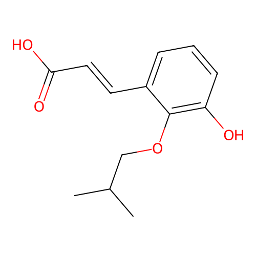 3-[3-Hydroxy-2-(2-methylpropoxy)phenyl]prop-2-enoic acid structure