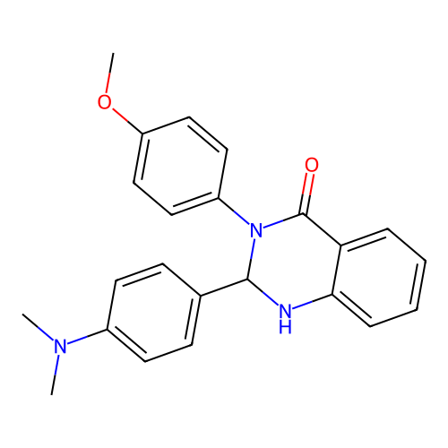 2-(4-(dimethylamino)phenyl)-3-(4-methoxyphenyl)-2,3-dihydroquinazolin-4(1H)-one structure