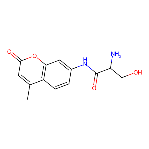 2-amino-3-hydroxy-N-(4-methyl-2-oxochromen-7-yl)propanamide structure