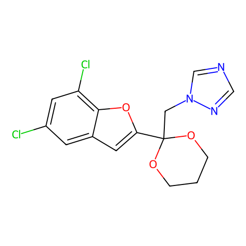 1H-1,2,4-Triazole, 1-((2-(5,7-dichloro-2-benzofuranyl)-1,3-dioxan-2-yl)methyl)- structure