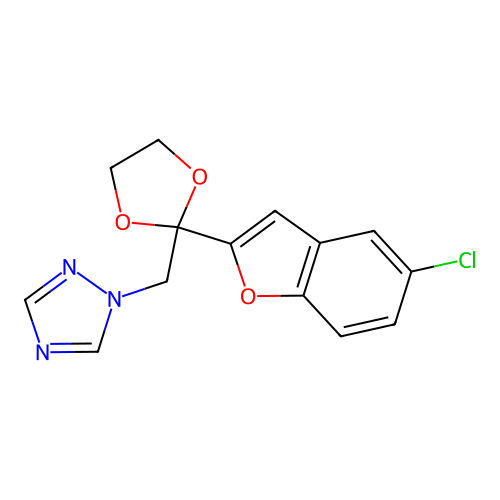 1H-1,2,4-Triazole, 1-((2-(5-chloro-2-benzofuranyl)-1,3-dioxolan-2-yl)methyl)- structure