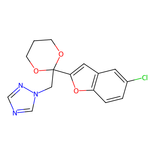1H-1,2,4-Triazole, 1-((2-(5-chloro-2-benzofuranyl)-1,3-dioxan-2-yl)methyl)- structure