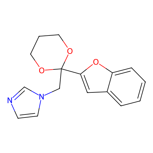 1H-Imidazole, 1-((2-(2-benzofuranyl)-1,3-dioxan-2-yl)methyl)- structure