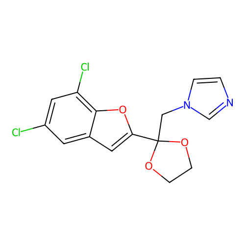 1H-Imidazole, 1-((2-(5,7-dichloro-2-benzofuranyl)-1,3-dioxolan-2-yl)methyl)- structure