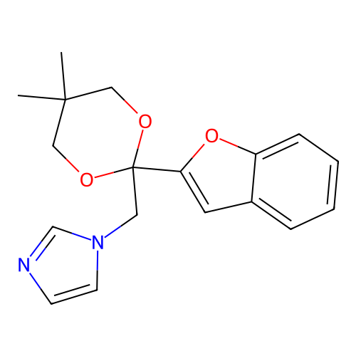 1H-Imidazole, 1-((2-(2-benzofuranyl)-5,5-dimethyl-1,3-dioxan-2-yl)methyl)- structure