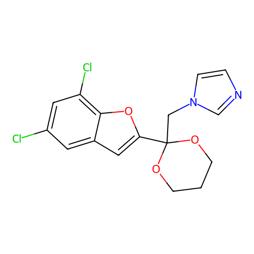 1H-Imidazole, 1-((2-(5,7-dichloro-2-benzofuranyl)-1,3-dioxan-2-yl)methyl)- structure