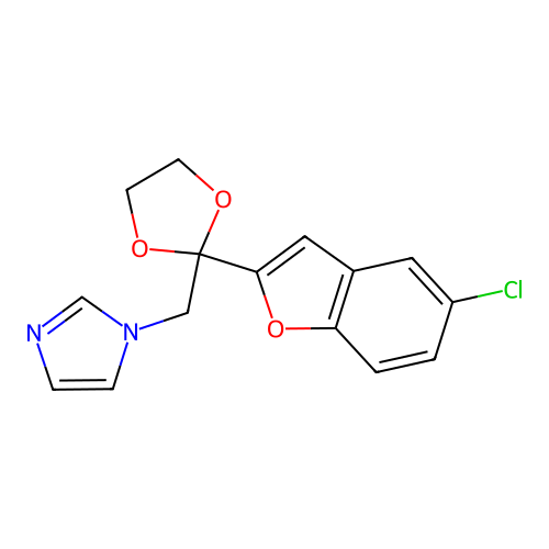 1H-Imidazole, 1-((2-(5-chloro-2-benzofuranyl)-1,3-dioxolan-2-yl)methyl)- structure