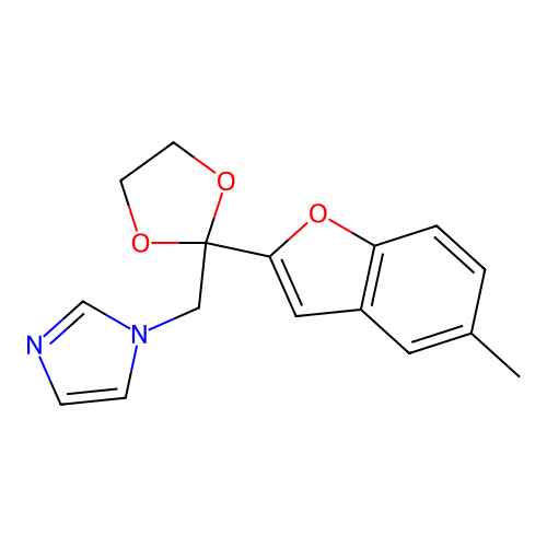 1H-Imidazole, 1-(2-(5-methyl-2-(benzofuranyl)-1,3-dioxolan-2-yl)methyL)- structure