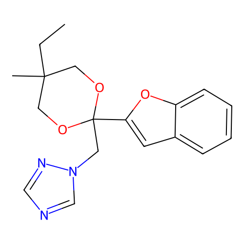 trans-1-((2-(2-Benzofuranyl)-5-ethyl-5-methyl-1,3-dioxan-2-yl)methyl)-1H-1,2,4-triazole structure