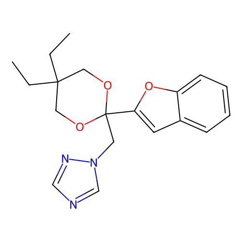 1H-1,2,4-Triazole, 1-((2-(2-benzofuranyl)-5,5-diethyl-1,3-dioxan-2-yl)methyl)- structure