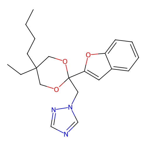 trans-1-((2-(2-Benzofuranyl)-5-butyl-5-ethyl-1,3-dioxan-2-yl)methyl)-1H-1,2,4-triazole structure