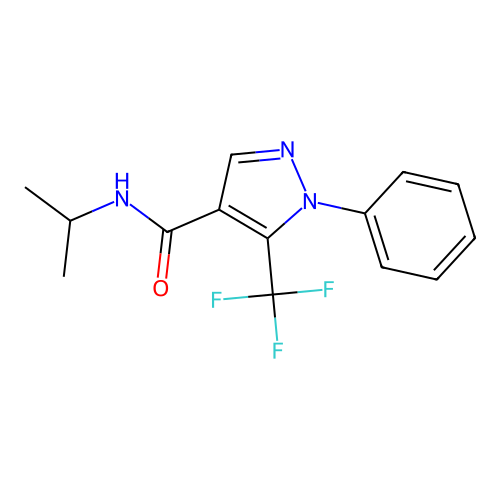 N-isopropyl-1-phenyl-5-(trifluoromethyl)-1H-pyrazole-4-carboxamide structure