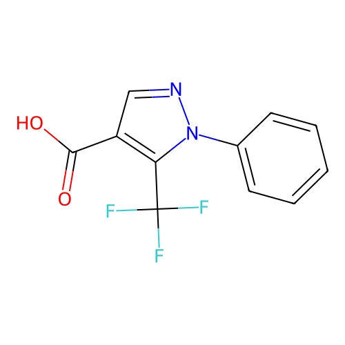 1-phenyl-5-(trifluoromethyl)-1H-pyrazole-4-carboxylic acid structure