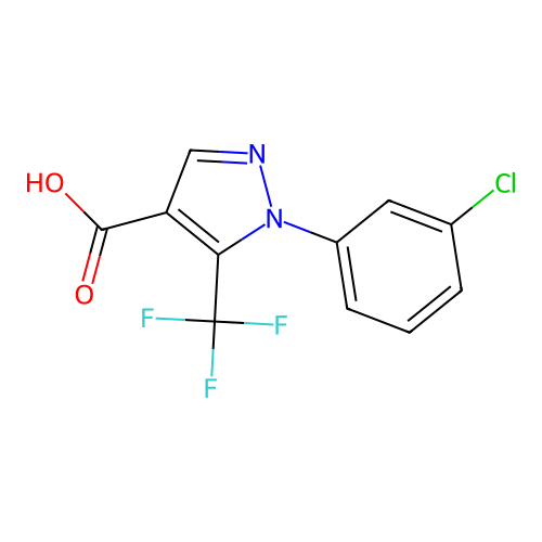 1-(3-chlorophenyl)-5-(trifluoromethyl)-1H-pyrazole-4-carboxylic acid structure