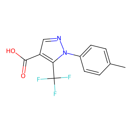 1-(4-Methylphenyl)-5-(trifluoromethyl)-1H-pyrazole-4-carboxylic acid structure
