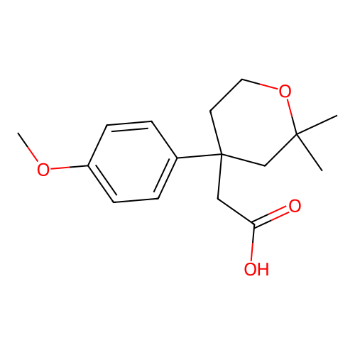 [4-(4-Methoxy-phenyl)-2,2-dimethyl-tetrahydro-pyran-4-yl]-acetic acid structure