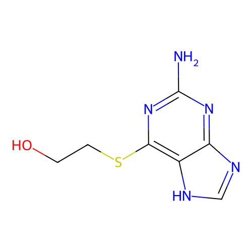 2-[(2-amino-7H-purin-6-yl)sulfanyl]ethanol structure