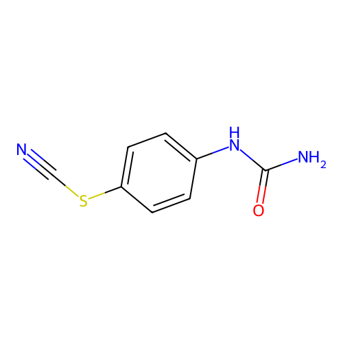 Thiocyanic acid, p-ureidophenyl ester structure