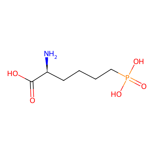 L-(+)-2-Amino-6-phosphonohexanoic acid structure